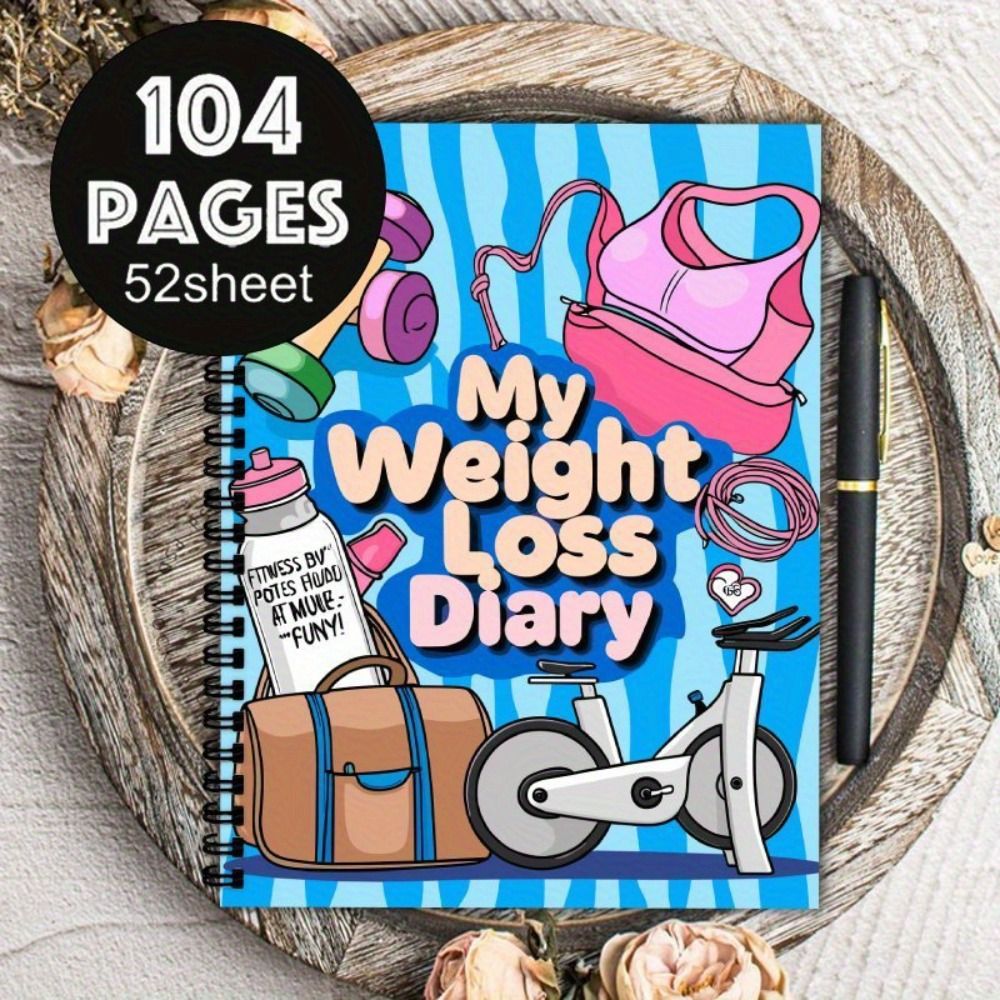 Meal Plan Notepad - ติดตามการออกกำลังกายแผนลดน้ำหนักหนังสือ 104 หน้า 12 สัปดาห์สมุดบันทึกการออกกำลังกายการตั้งค่าเป้าหมายแบบก้าวหน้าอาหารอาหารแผ่นจดบันทึกสุขภาพ