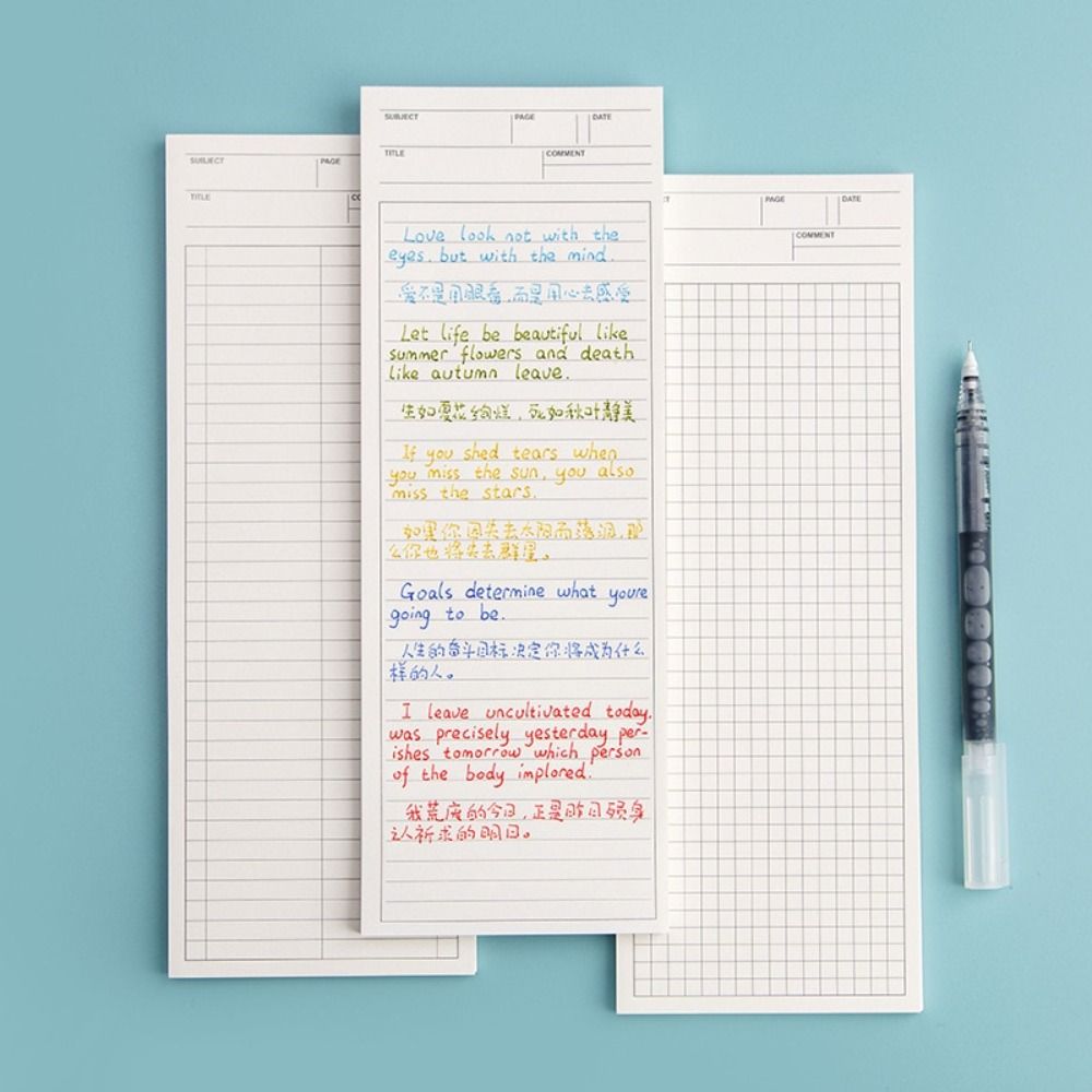 Meal Plan Notepad - แผ่นจดบันทึกแบบยาวไม่เหนียวเหนอะหนะแบบเรียบง่าย50แผ่นกระดาษจดบันทึกของขวัญกระดาษโน้ต