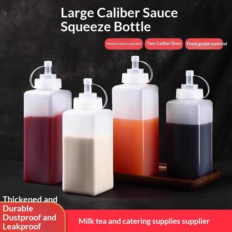 Sauce Squeeze Bottle - ขวดบีบซอสขนาดใหญ่ 600/800/1000 มล. ป้องกันฝุ่น สำหรับใส่เครื่องปรุงรส ซอสสลัด