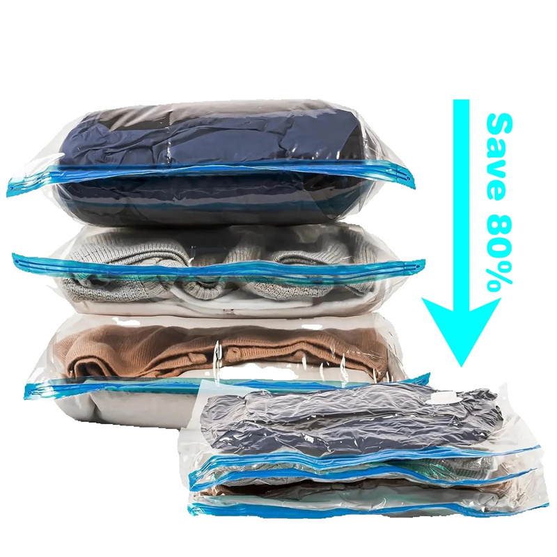 Meal Prep Vacuum Sealer - ปั๊มลมไฟฟ้า เครื่องปั๊มลมขนาดเล็ก เครื่องซีลสูญญากาศแบบแบ่งส่วน ถุงบีบอัดสูญญากาศ ประหยัดพื้นที่สำหรับเก็บเสื้อผ้าและอาหาร