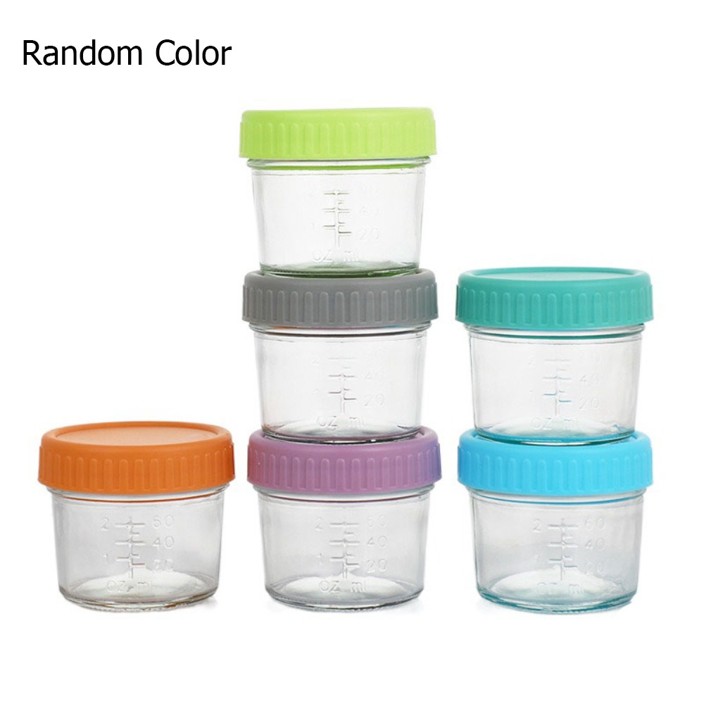 Sauce Dipping Cup - ขวดแก้วอเนกประสงค์สำหรับใส่อาหารเด็ก 6 ชิ้น ใช้ซ้ำได้ มีสเกล ถ้วยใส่น้ำจิ้ม
