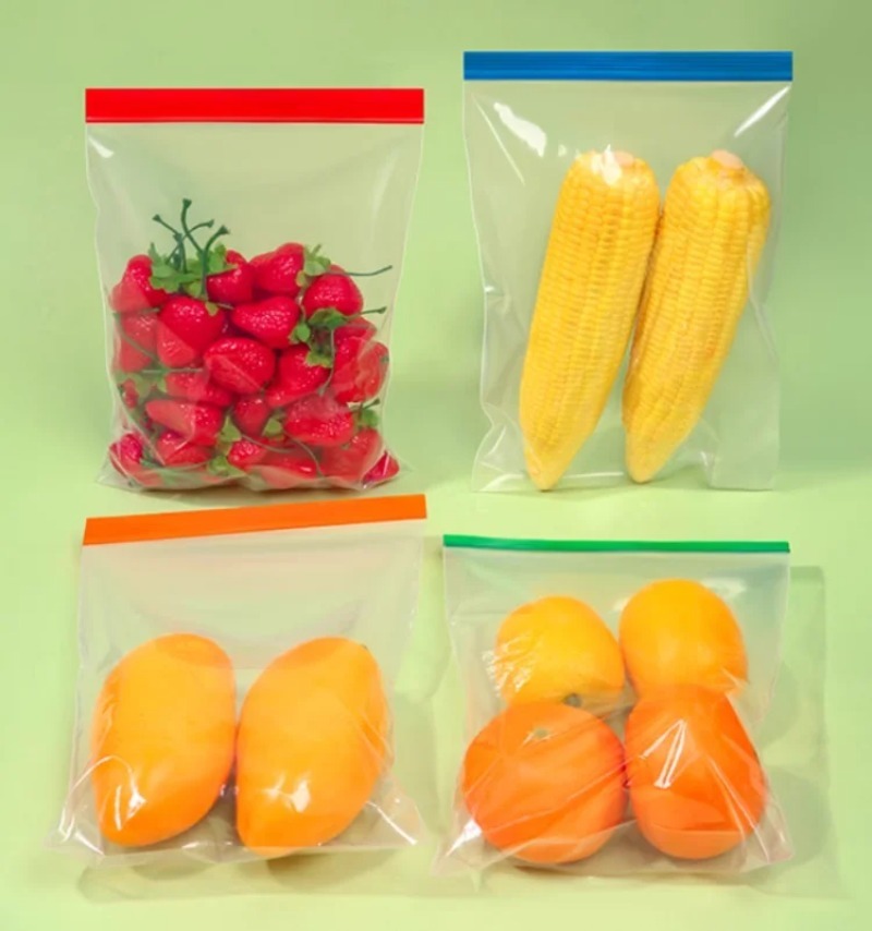 Meal Prep Day - ถุงซิปล็อคใสหลากสี PE - ถุงเก็บอาหารแบบใช้ซ้ำได้สำหรับเนื้อสัตว์ ผัก กาแฟ