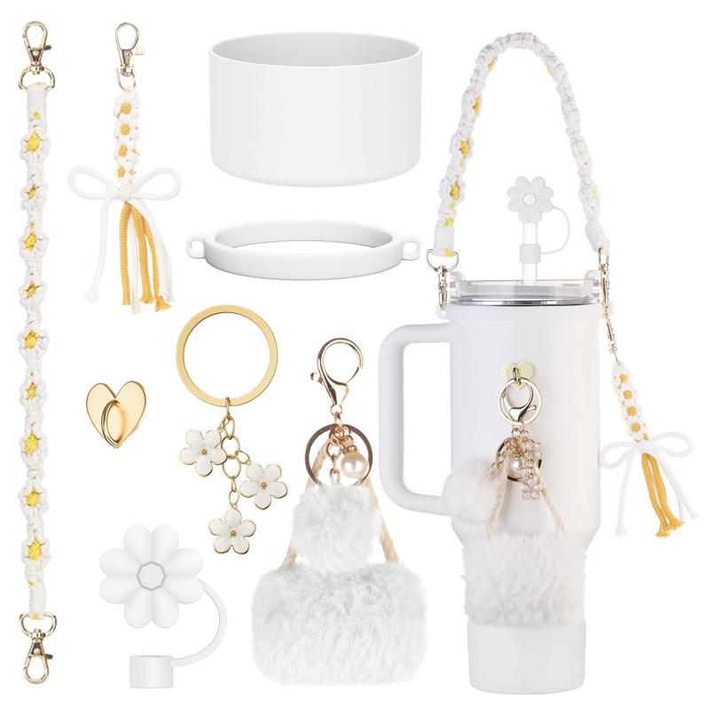 Glass Container Set - ชุดอุปกรณ์เสริมสำหรับแก้วสแตนลีย์ ประกอบด้วย ฝาครอบหลอดซิลิโคน ปลอกแก้วซิลิโคน หูจับขวดน้ำ