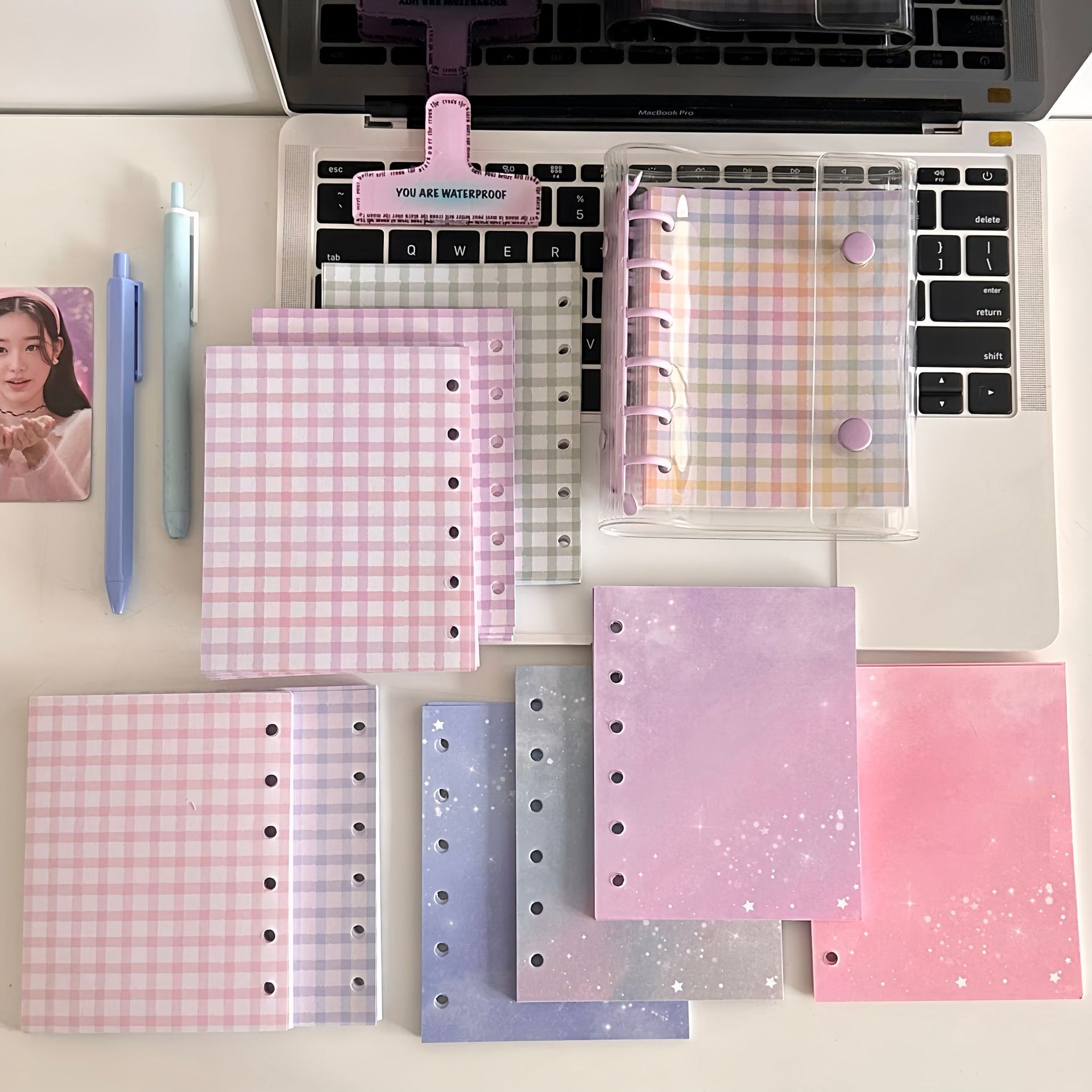 Meal Plan Notepad - A7 ขยับขยายโน้ตบุ๊คที่มีสีสัน Refill Spiral Binder หน้าภายในตาราง