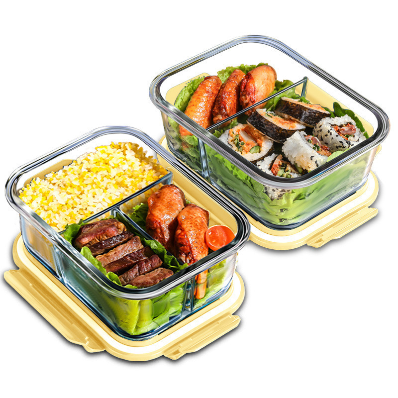 Meal Prep Glass Containers Oven Safe - กล่องแก้วเก็บอาหารสด ทนความร้อนสูง ทำจากแก้วโบโรซิลิเกต ใช้กับไมโครเวฟ ตู้เย็นได้ ชามปิดผนึกพิเศษสำหรับเก็บอาหาร