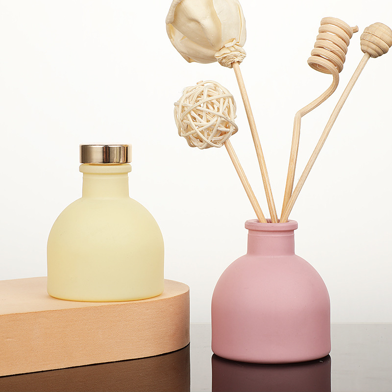 Glass Container Set - 1 PC 50ml สีชมพู/สีขาว/สีเหลือง/สีดําน้ํามันหอมระเหย Diffuser ขวด