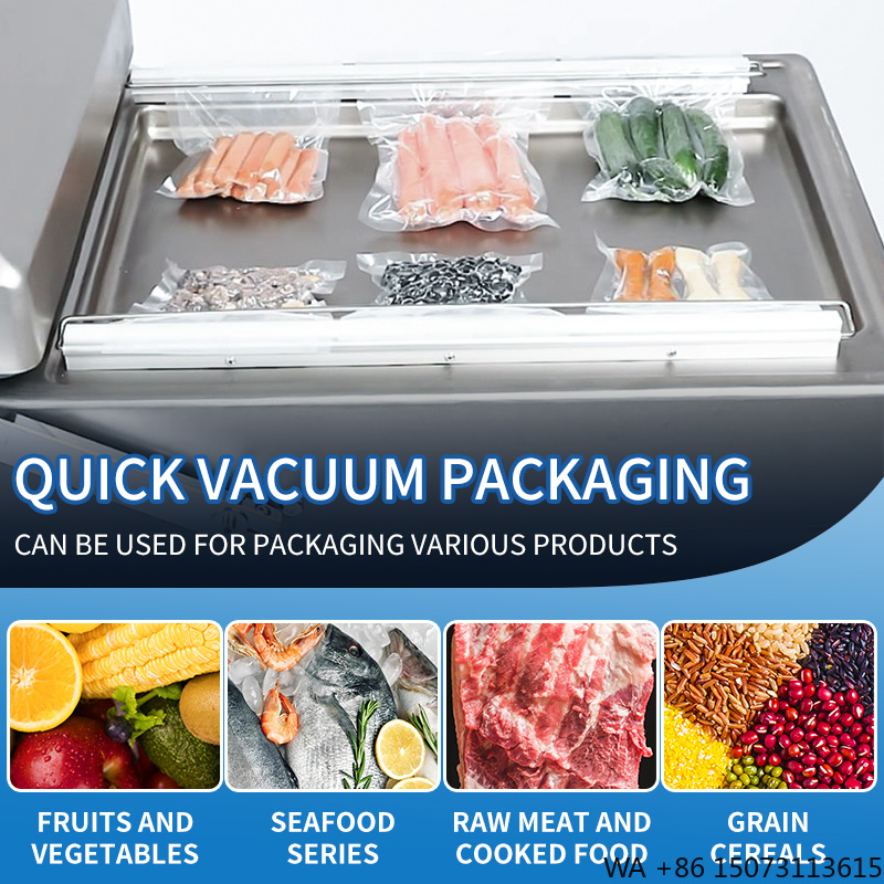 Meal Prep Vacuum Sealer - เครื่องซีลสูญญากาศแบบสองห้อง รุ่น DZ-500 สำหรับบรรจุภัณฑ์แบบซอง ผลิตโดยโรงงานผู้ผลิตเครื่องซีลสูญญากาศแบบสองห้อง
