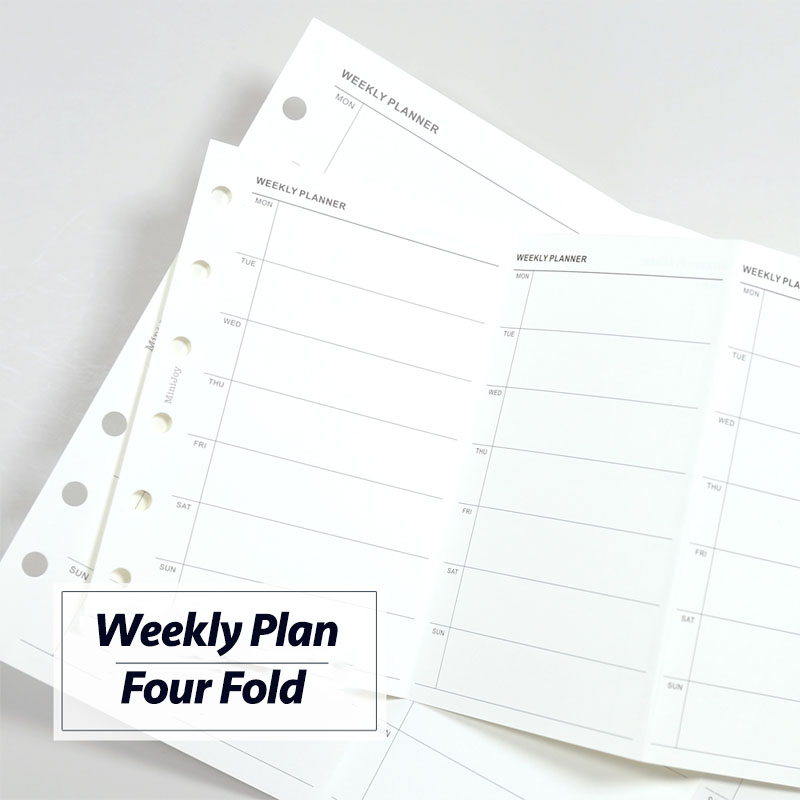 Meal Plan Notepad - จาก Fromthenon แผนรายสัปดาห์แบบง่ายสี่พับ A6A7คู่มือบัญชีแยกประเภทกระดาษใบหลวมแทนที่แกนตารางหน้าภายใน