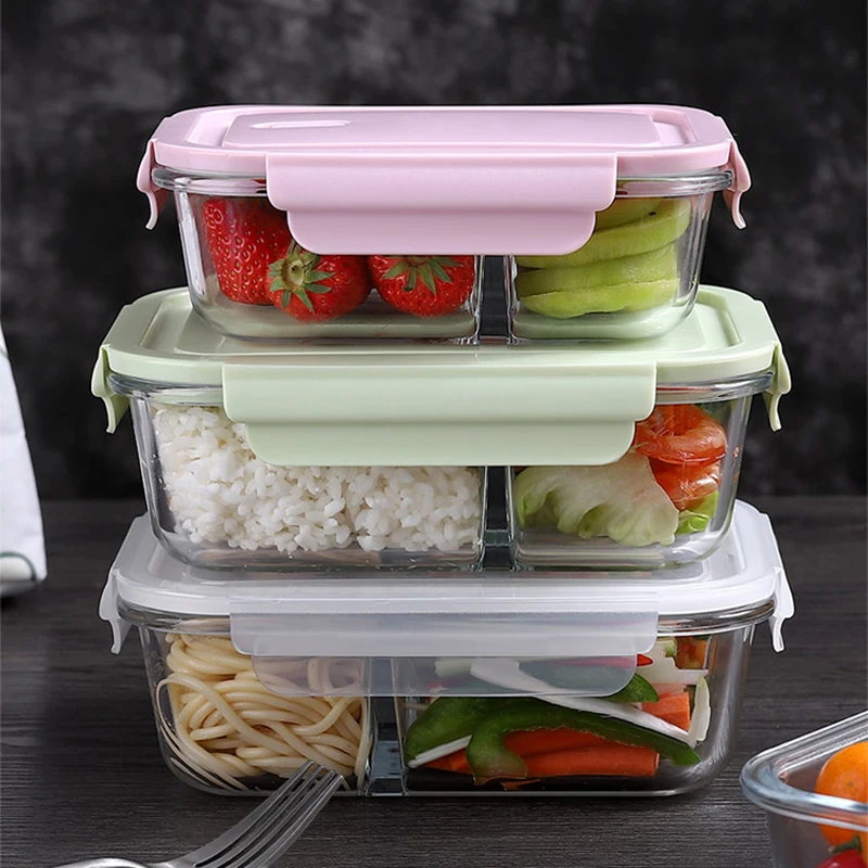 กล่องอาหารกลางวันแก้วปิดผนึกกล - Meal Prep Glass Containers Oven Safe บทวิจารณ์และราคา