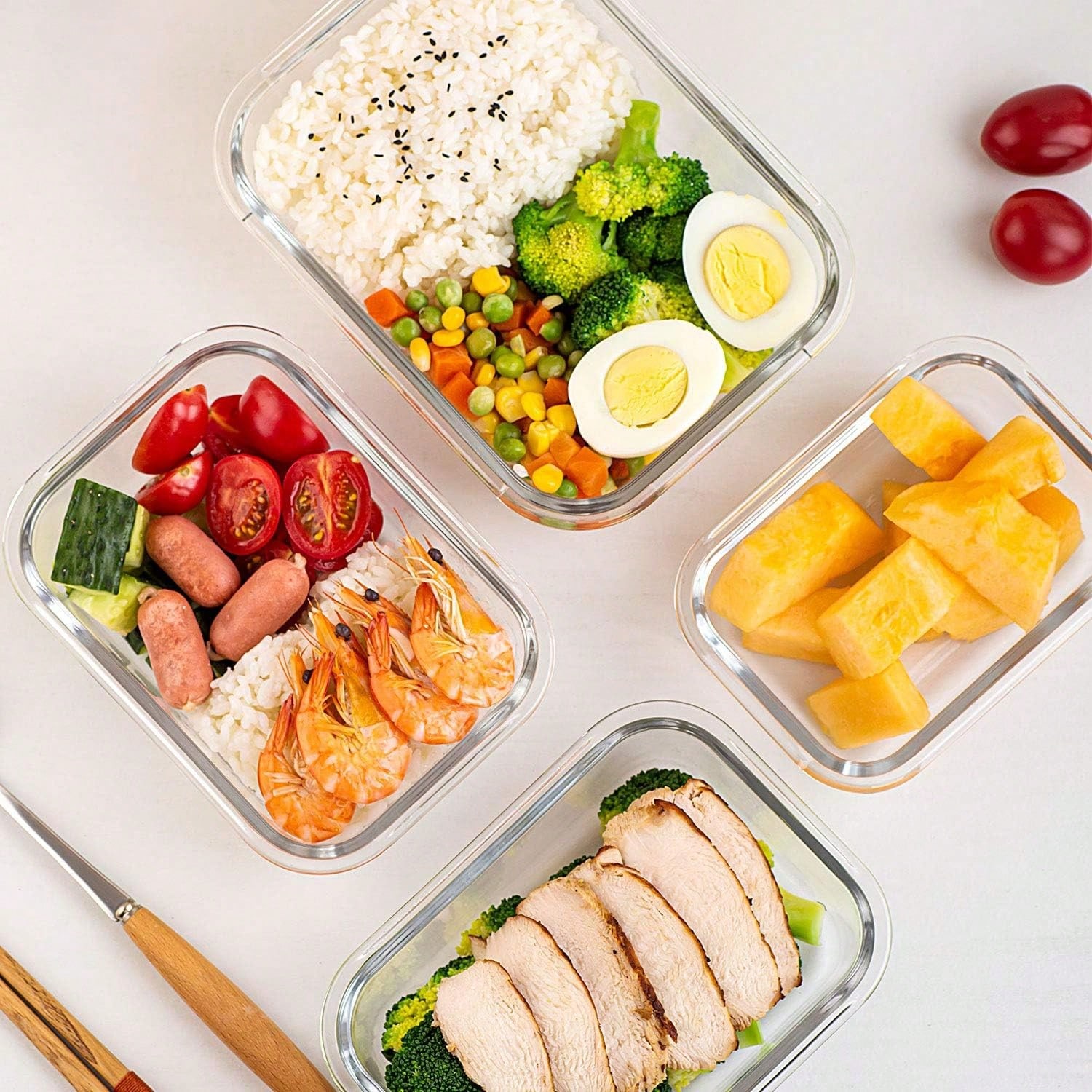 ชุดกล่องแก้วสำหรับเตรียมอาหาร  - Meal Prep Glass Containers Oven Safe บทวิจารณ์และราคา