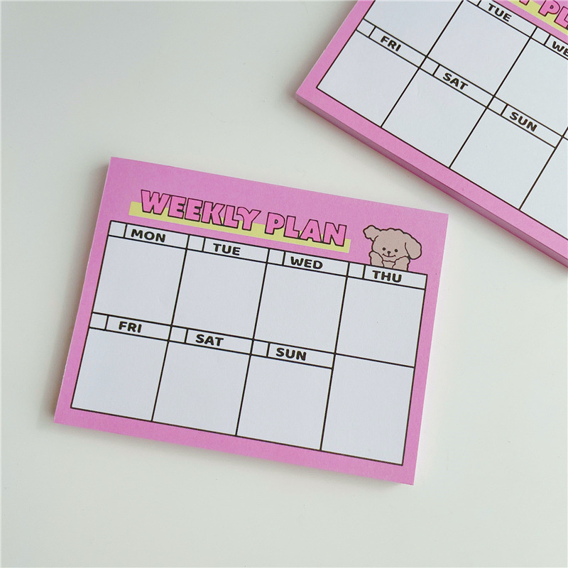 การ์ตูนน่ารักลูกสุนัขสีชมพู We - Meal Plan Notepad บทวิจารณ์และราคา