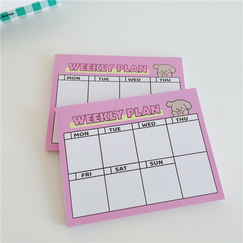 การ์ตูนน่ารักลูกสุนัขสีชมพู We - Meal Plan Notepad บทวิจารณ์และราคา