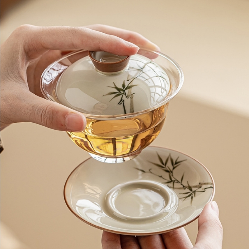 แก้วไกวานไม้ไผ่เพ้นท์ลายด้วยมื - Glass Container Set บทวิจารณ์และราคา
