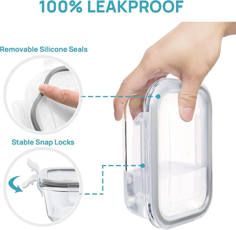 ชุดภาชนะเก็บอาหารแก้ว 18 ชิ้น, - Meal Prep Glass Containers Oven Safe บทวิจารณ์และราคา