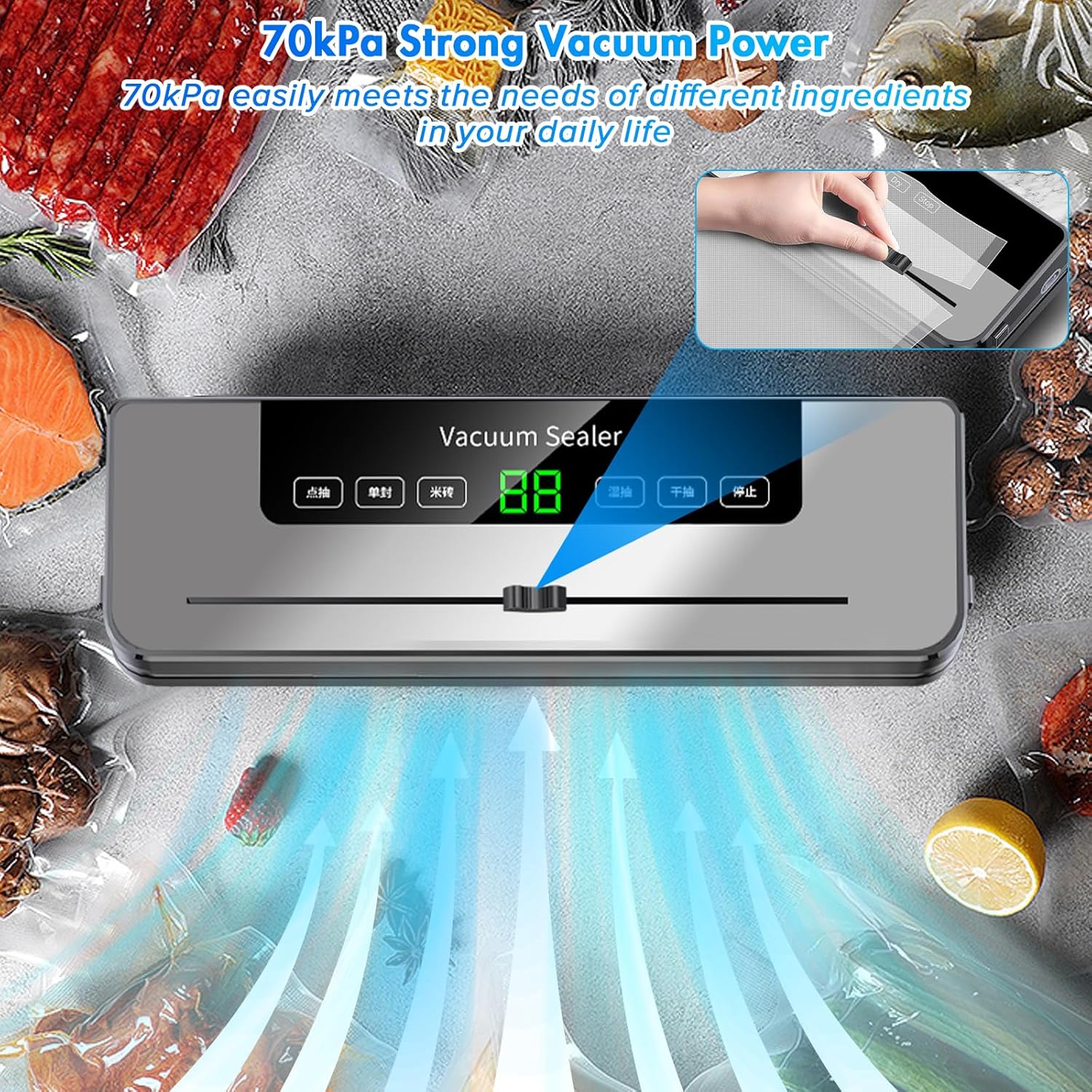 เครื่องซีลสูญญากาศพร้อมถุง 10  - Meal Prep Vacuum Sealer บทวิจารณ์และราคา