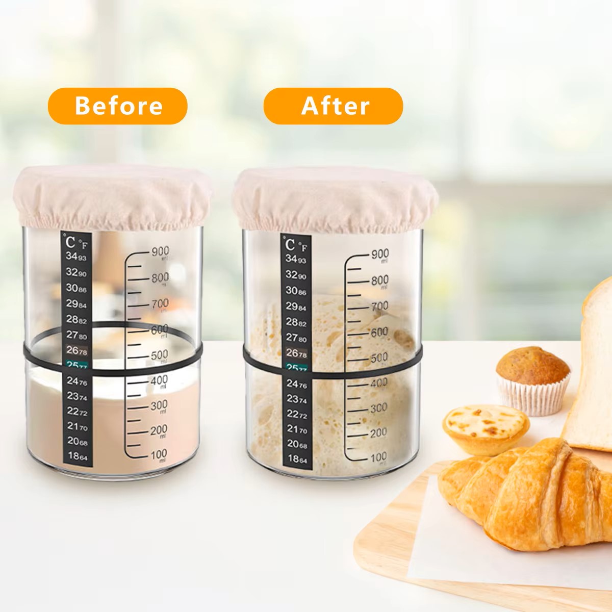 ชุดขวดแก้วใสสำหรับทำแป้งซาวโดว - Glass Container Set บทวิจารณ์และราคา