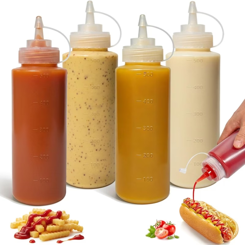 ขวดซอสพลาสติกปากแหลมแบบบีบขนาด - Sauce Squeeze Bottle บทวิจารณ์และราคา