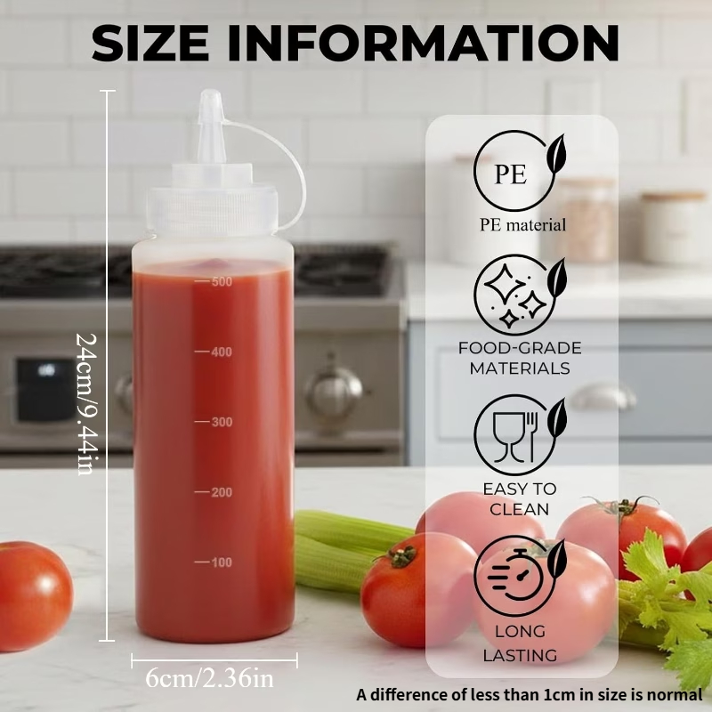 ขวดซอสพลาสติกปากแหลมแบบบีบขนาด - Sauce Squeeze Bottle บทวิจารณ์และราคา