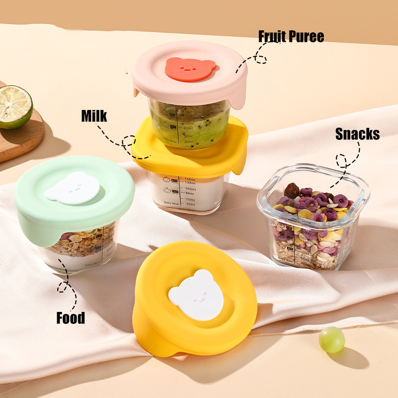 180ml แก้วเก็บอาหารเด็ก Jars พ - Meal Prep Glass Containers Oven Safe บทวิจารณ์และราคา